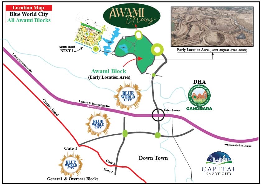 Blue World City Awami Greens  Master Plan:<br />
