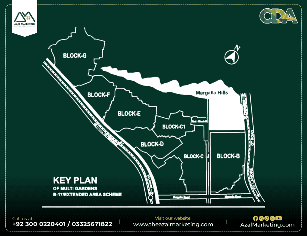 Multi Gardens B-17 Islamabad blocks 